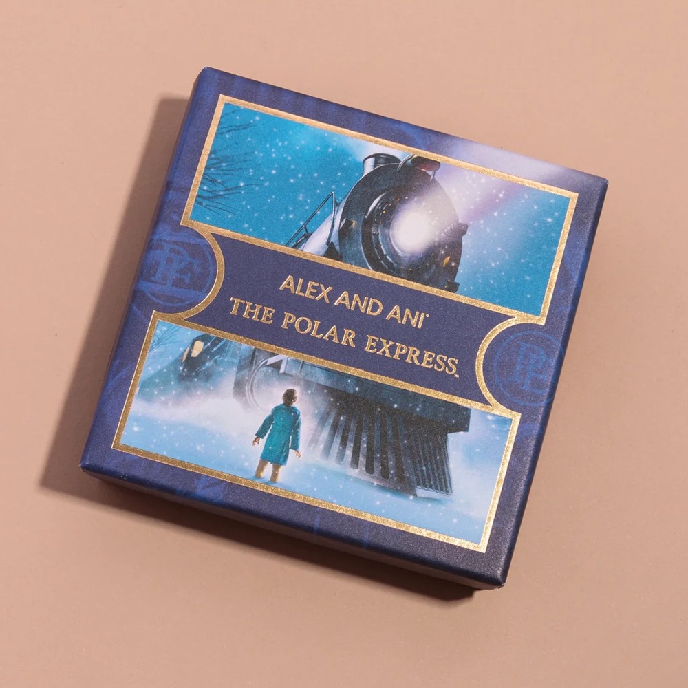 NWT Alex and Ani The Polar Express Train Gold Charm Bracelet Nickel Free Bangle - Picture 2 of 8